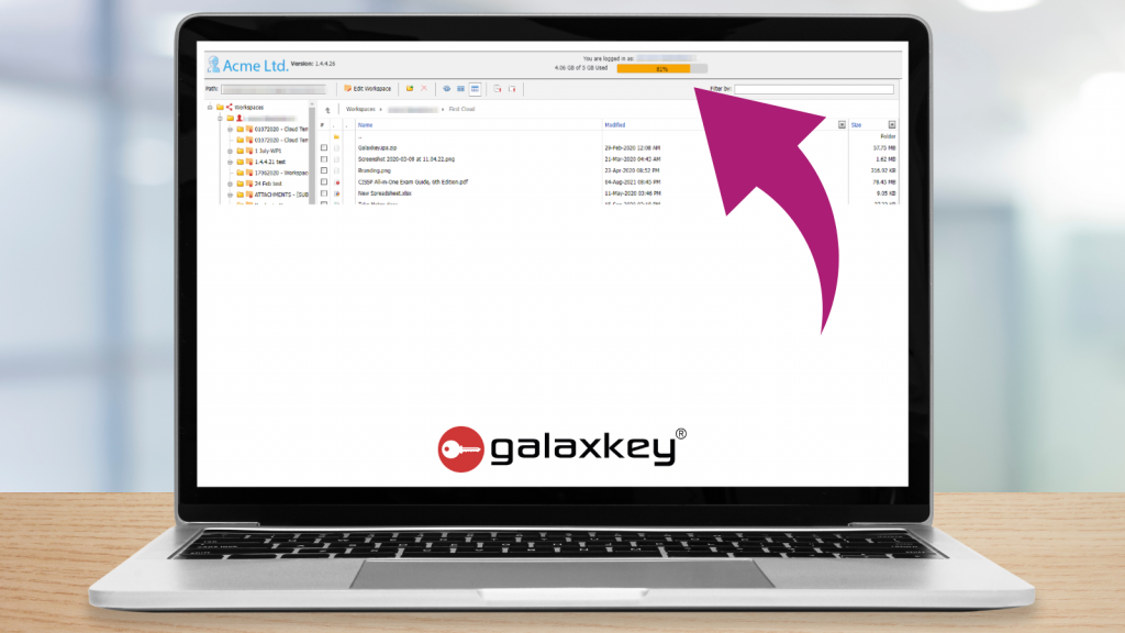 New progress bar on Galaxkey Secure Workspace